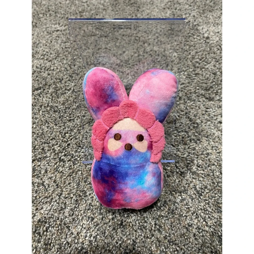Peeps Plush Bunny Unisex Small Pink Excellent Galaxy Tie Dye Ruffle Detail